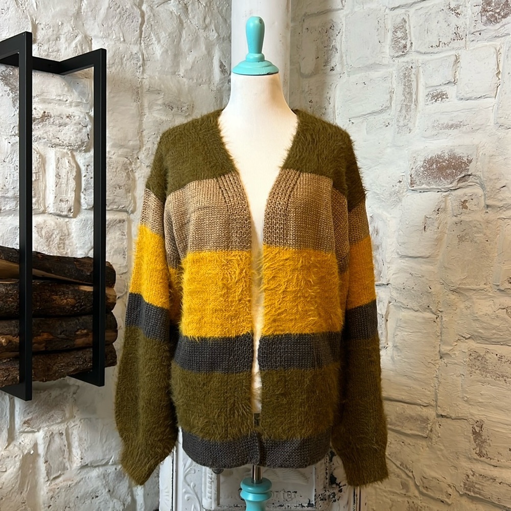 NWT | Love Riche | Oversized Multicolor Stripe Cardigan